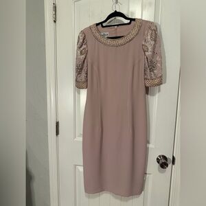 Jack Bryan vintage embellished midi dress, dusty pink, size 8